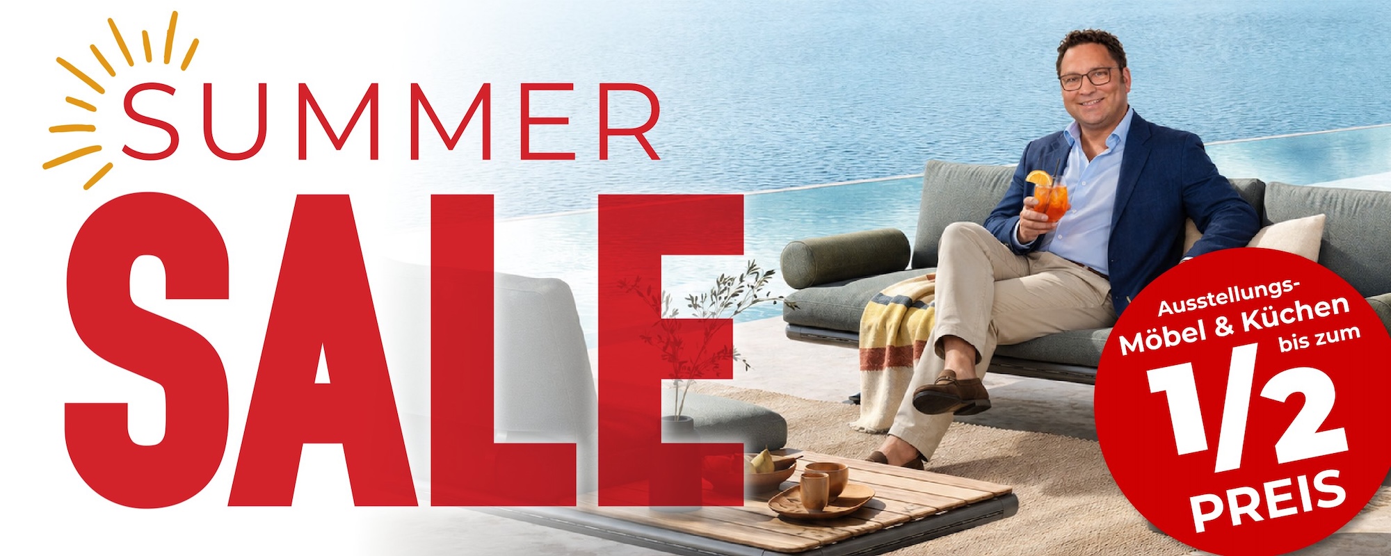 Originalmotiv zum Wagner Summer Sale 2026 mit Möbeln und Küchen aus der Ausstellung