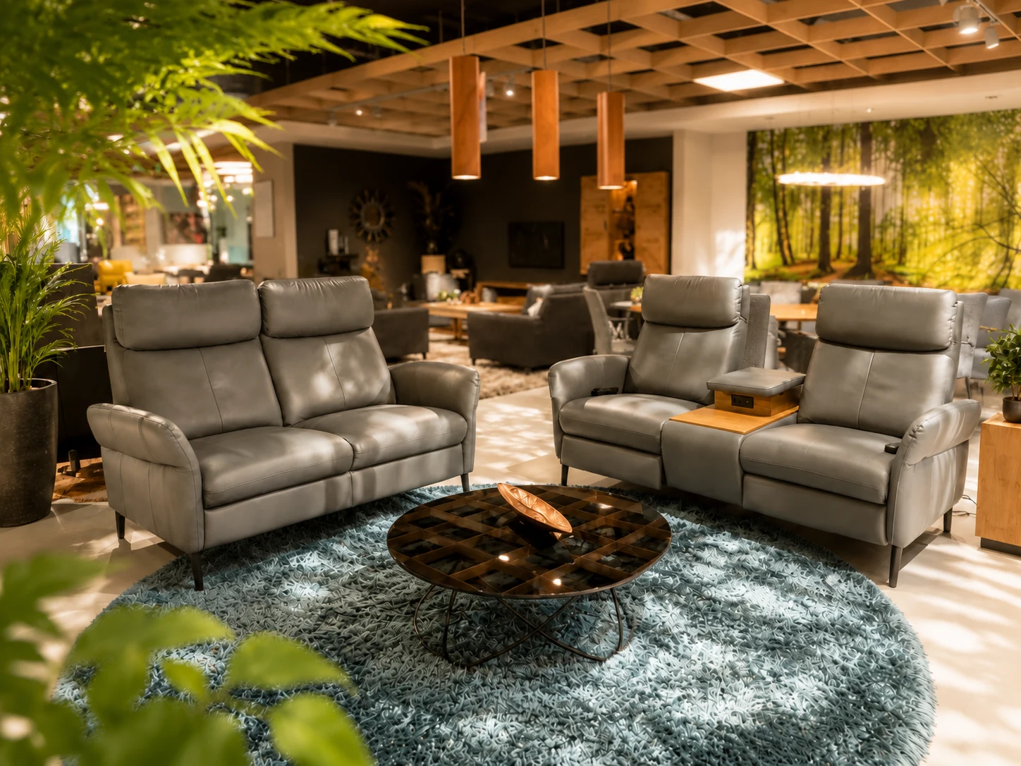 himolla Funktionssofa-Gruppe Fresno – Leder-Garnitur